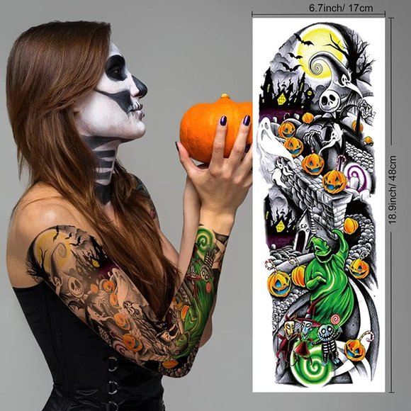 jackskellington jackskellingtontattoo tattoojackskellington  tatouagemrjacktattoo  Disney sleeve tattoos Nightmare before christmas  tattoo Tim burton tattoo